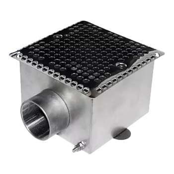 Донный слив 150х150, 2", нержавеющая сталь